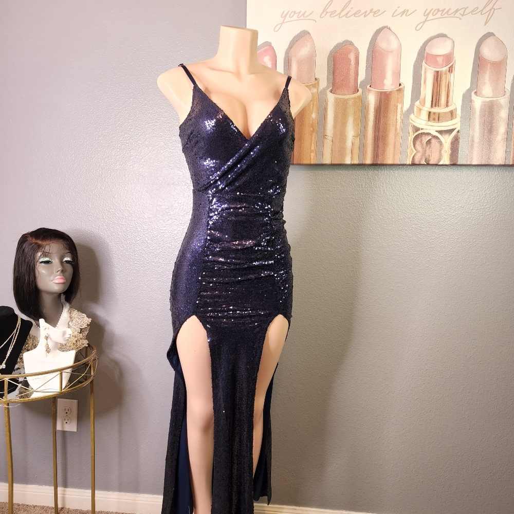 Fashion Nova, XS, Navy blue formal dress